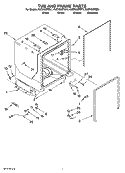 TUB AND FRAME PARTS Diagram and Parts List for KUDK03ITBT1  KitchenAid Dishwasher
