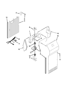 Air Flow Parts Diagram and Parts List for 8WRS25KNBF02  Whirlpool Refrigerator
