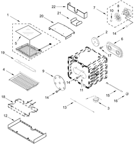 Internal Oven Parts Diagram and Parts List for JPIFC730RL00  Whirlpool Range