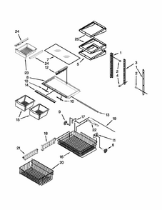 Shelf Parts Diagram and Parts List for GB9FHDXWS09  Whirlpool Refrigerator