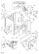 CABINET Diagram and Parts List for 3CGP2901DW0  Whirlpool Dryer