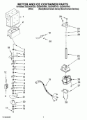 MOTOR AND ICE CONTAINER PARTS Diagram and Parts List for GS5DHAXVB01  Whirlpool Refrigerator
