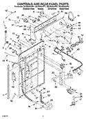 CONTROLS AND REAR PANEL PARTS Diagram and Parts List for 7MLSR8534PW1  Whirlpool Washer