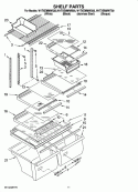 SHELF PARTS, OPTIONAL PARTS (NOT INCLUDED) Diagram and Parts List for W1TXEMMWT00  Whirlpool Refrigerator