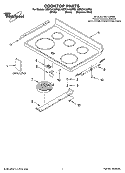 COOKTOP PARTS Diagram and Parts List for GERC4120PB2  Whirlpool Range