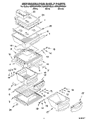 REFRIGERATOR SHELF Diagram and Parts List for KSRG25FKBL04  KitchenAid Refrigerator