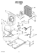 UNIT PARTS, OPTIONAL PARTS (NOT INCLUDED) Diagram and Parts List for JEACS50SLF2  Whirlpool Ice Maker