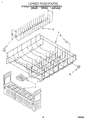 LOWER RACK Diagram and Parts List for KUDS23HBWH0  KitchenAid Dishwasher