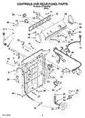 CONTROLS AND REAR PANEL PARTS Diagram and Parts List for RTW4305SQ0  Roper Washer