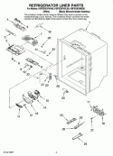 REFRIGERATOR LINER PARTS Diagram and Parts List for KBFS20EVWH00  KitchenAid Refrigerator