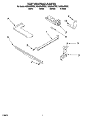 TOP VENTING PARTS Diagram and Parts List for GW395LEPQ02  Whirlpool Range