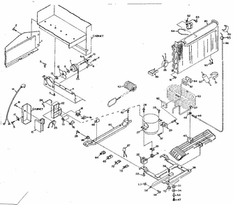 Unit Parts Diagram and Parts List for 106R14GL1  Kenmore Refrigerator