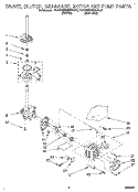 BRAKE, CLUTCH, GEARCASE, MOTOR AND PUMP Diagram and Parts List for KAWE565BAL0  KitchenAid Washer