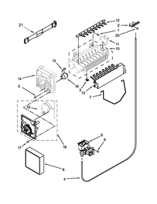 Icemaker Parts Diagram and Parts List for 7WRS22FDBF00  Whirlpool Refrigerator