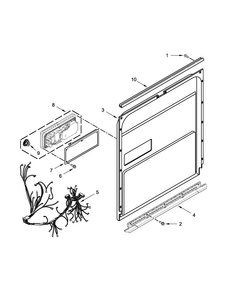 Inner Door Parts Diagram and Parts List for KUDE48FXSP6  KitchenAid Dishwasher