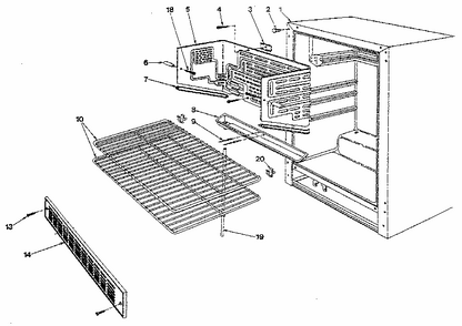 Liner Diagram and Parts List for 6FAR  Whirlpool Refrigerator
