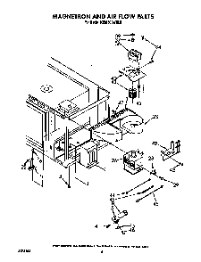 Magnetron And Air Flow Diagram and Parts List for KEMI300WBL0  KitchenAid Microwave Oven Combo