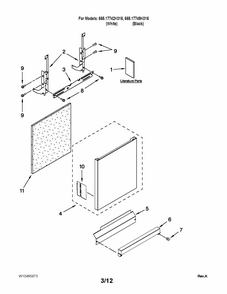 Door And Panel Parts Diagram and Parts List for 66517749K016  Kenmore Dishwasher