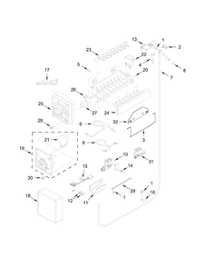 Ice Maker Parts Diagram and Parts List for KBFN406EPA00  KitchenAid Refrigerator