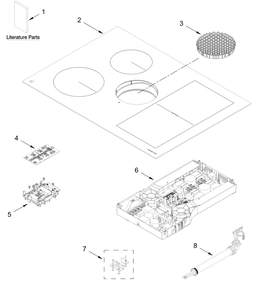Cooktop Parts Diagram and Parts List for JIDT730SBL00  Whirlpool Cooktop
