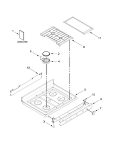 Cooktop Parts Diagram and Parts List for WFG710H0AE1  Whirlpool Range