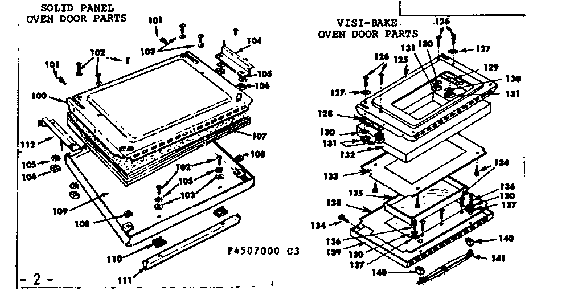 Oven Door Parts Diagram and Parts List for 1554507000  Kenmore Range