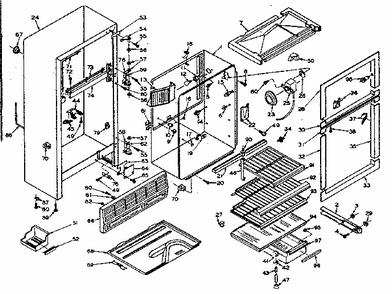 Cabinet Parts Diagram and Parts List for 106W14BIML  Kenmore Refrigerator