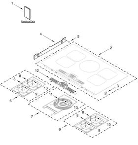 Cooktop Parts Diagram and Parts List for KCIT736SBL00  Whirlpool Cooktop