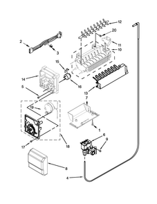 Ice Maker Parts Diagram and Parts List for WRS342FIAB04  Whirlpool Refrigerator