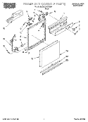 FRAME AND CONSOLE Diagram and Parts List for RUD1000HB0  Roper Dishwasher