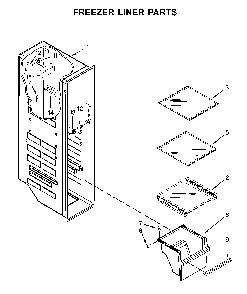 Freezer liner parts Diagram and Parts List for 10651783413  Kenmore Refrigerator