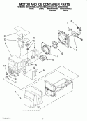 MOTOR AND ICE CONTAINER PARTS Diagram and Parts List for GI5FSAXVA00  Whirlpool Refrigerator