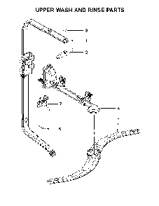 Upper wash and rinse parts Diagram and Parts List for 66513209N413  Kenmore Dishwasher