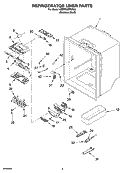REFRIGERATOR LINER PARTS Diagram and Parts List for KBRP20ERSS00  KitchenAid Refrigerator