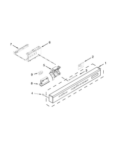 Control Panel And Latch Parts Diagram and Parts List for KUDC10IXBL9  KitchenAid Dishwasher