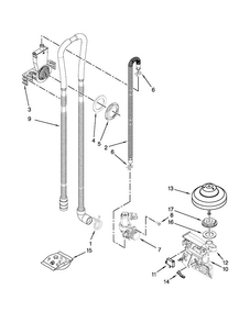 Fill, Drain And Overfill Parts Diagram and Parts List for WDT790SLYW2  Whirlpool Dishwasher