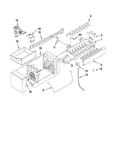 Icemaker Parts Diagram and Parts List for 10672009011  Kenmore Refrigerator
