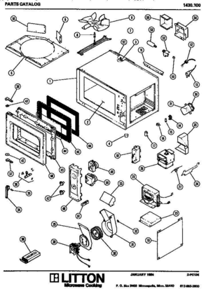 01 - Page 1 Diagram and Parts List for 1430100  Whirlpool Microwave
