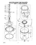 AGITATOR, BASKET AND TUB Diagram and Parts List for LLR6233AN0  Whirlpool Washer