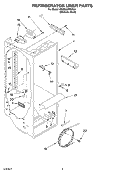 REFRIGERATOR LINER Diagram and Parts List for KSRG22FKSS01  KitchenAid Refrigerator