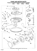 PUMP AND MOTOR PARTS Diagram and Parts List for DUL300XTKQ0  Whirlpool Dishwasher
