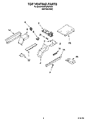 TOP VENTING PARTS Diagram and Parts List for KDRP487MSS02  KitchenAid Range