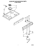 COOKTOP AND MANIFOLD Diagram and Parts List for FEP210VW2  Roper Range