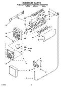 ICEMAKER PARTS Diagram and Parts List for ET8MHMXRB00  Whirlpool Refrigerator