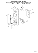 CONTROL PANEL PARTS Diagram and Parts List for YKCMS145JBL0  KitchenAid Microwave
