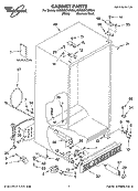 CABINET PARTS Diagram and Parts List for 6GD25DCXHW04  Whirlpool Refrigerator