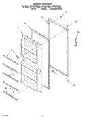 DOOR Diagram and Parts List for EV170NYKS00  Whirlpool Freezer