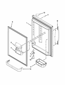 Refrigerator Door Parts Diagram and Parts List for 59679313510  Kenmore Refrigerator