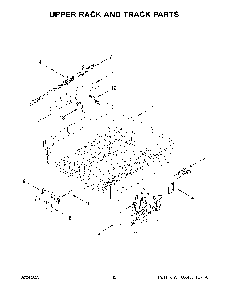 Upper Rack And Track Parts Diagram and Parts List for KDTM704LPA1  KitchenAid Dishwasher