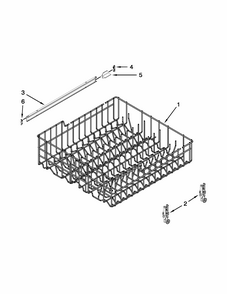 Upper Rack And Track Parts Diagram and Parts List for IUD8100YS3  Whirlpool Dishwasher